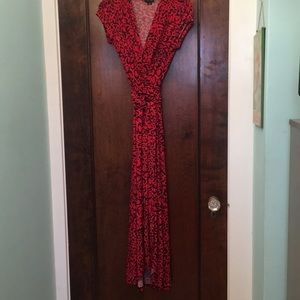 Iman red leopard size small petit maxi dress